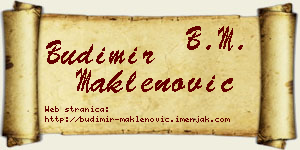 Budimir Maklenović vizit kartica